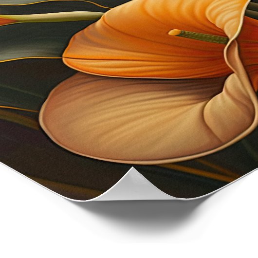 Poster Orange Calla Lilies Lily Flower Art Imprimer Poste (Coin)