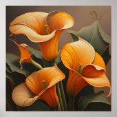 Poster Orange Calla Lilies Lily Flower Art Imprimer Poste (Devant)