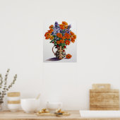 Poster Orange Chrysanthèmes (Cuisine)