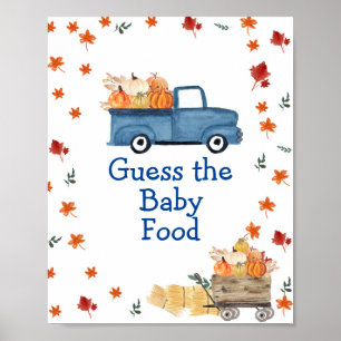 Poster Orange Citrouille Blue Truck Guess the Baby Food S