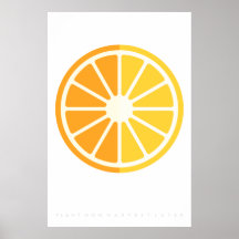 Poster Orange Citrus Retro Fruit 60's 70's