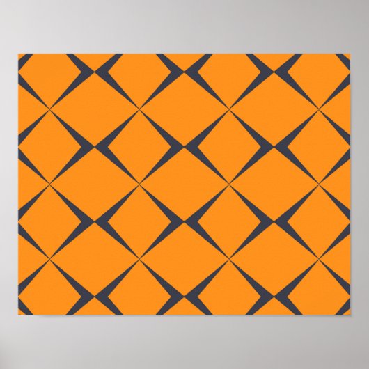 Poster Orange, cool, simple, tendance, formes chevron (Devant)