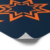Poster Orange, cool, tendance, joueuse motif en forme d'é (Coin)