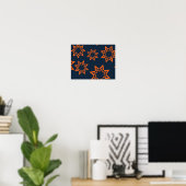 Poster Orange, cool, tendance, joueuse motif en forme d'é (Bureau à domicile)