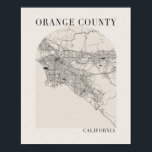 Poster Orange County California Boho Arch Beige<br><div class="desc">Orange County California Boho Minimal Arch Full Beige Color Street Map Imprimer,  NON-RAMÉ</div>