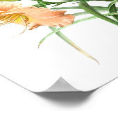 Poster Orange Daylilies Art Botanique Original Imprimer (Coin)
