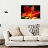 Poster Orange Daylily Bloom Photo Glossy