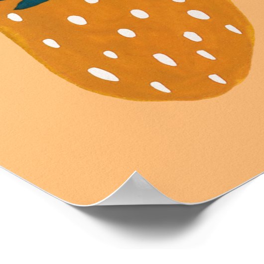 Poster Orange de fraises d'été bio (Coin)
