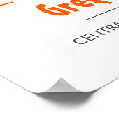 Poster Orange Edgy Abstrait Brushstroke Photo Graduation (Coin)