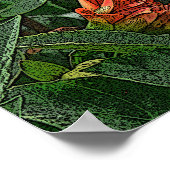 POSTER "ORANGE ET DAHLIA JAUNE" (Coin)