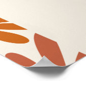 Poster Orange et rose Retro Floral Super Baby Welcome (Coin)