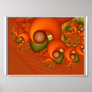 Poster Orange Et Vert Numéro 1