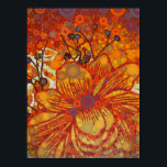 Poster Orange et violet Floral moderne Pop Art<br><div class="desc">Orange et violet Floral Moderne Pop Art "fleurs" "motifs floraux orange et violet" "cercles et bulles" "joli motif" "moderne" "mod" "cercles concentriques"</div>