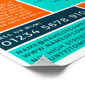 Poster Orange Excavateur, Constructeurs Publicité (Coin)