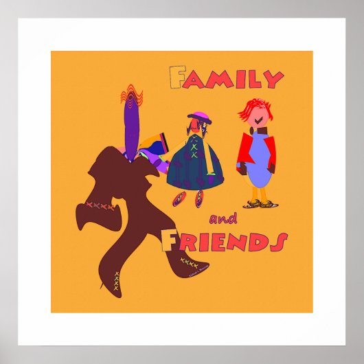 Poster Orange Famille et Amis  (Devant)