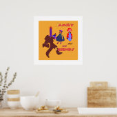 Poster Orange Famille et Amis  (Cuisine)
