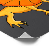 Poster Orange Frilled Neck Lizard Cartoon Illustration Ba (Coin)