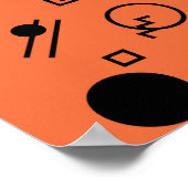 Poster Orange, fun, trendy, geometric Memphis graphic (Coin)