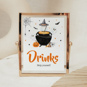 Poster Orange Ghost Halloween Baby est en train de brasse