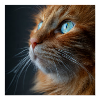 Poster Orange Ginger Tabby Cat Vintage Style Portrait Wal