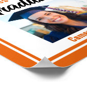 Poster Orange Graduation Customisée Graduate Photo Party (Coin)