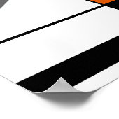 Poster Orange Grey Noir Mosaïque en forme abstraite Desig (Coin)