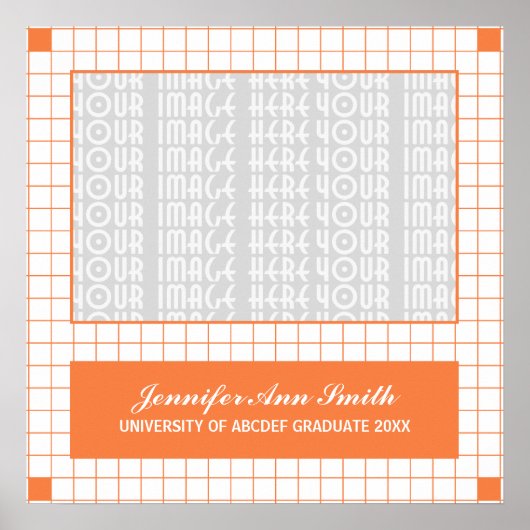 Poster Orange Grid Photo (Devant)