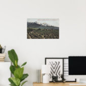 Poster Orange Grosses avec Old Baldy Mt à distance (Bureau à domicile)
