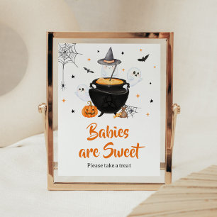 Poster Orange Halloween Baby est en train de brasser Les