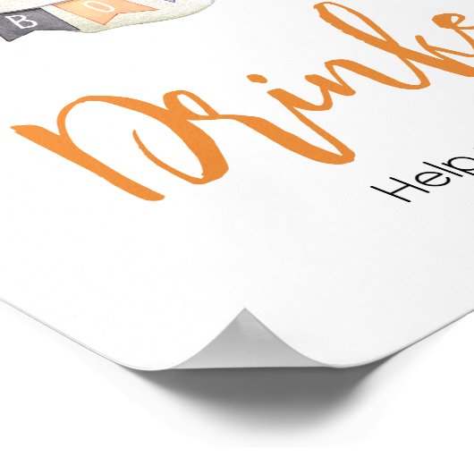 Poster Orange Halloween Little Boo Boo Boo Baby showers B (Coin)