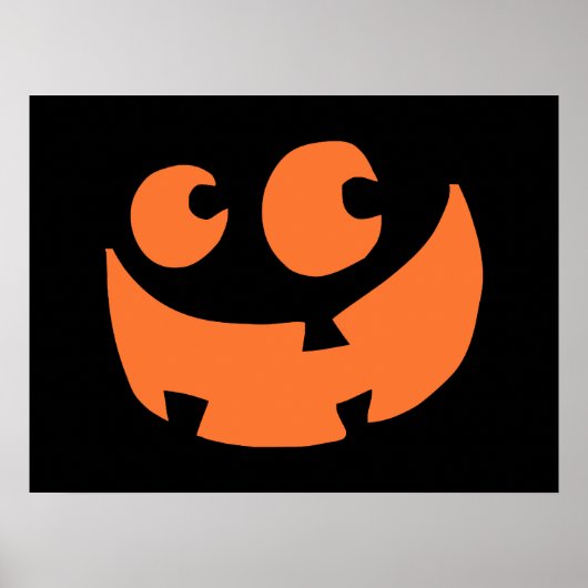 Poster Orange Happy Halloween Citrouille (Devant)