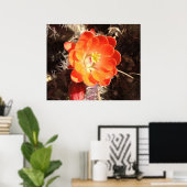 Poster orange Hérisson Cactus (Bureau à domicile)