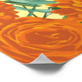 Poster Orange Jaune Rose Mariage Floral (Coin)