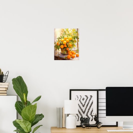 Poster Orange joyeux en pot (Bureau à domicile)