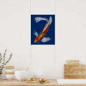 Poster Orange Koi japonais aquarelle poisson (Cuisine)