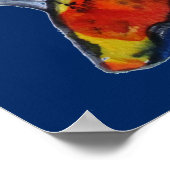 Poster Orange Koi japonais aquarelle poisson (Coin)