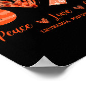Poster Orange Leopard Peace Love Cure Leukemia Sensibilis (Coin)
