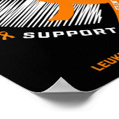 Poster Orange Leukemia Sensibilisation Ami Cadeaux Hommes (Coin)