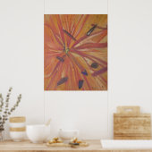 Poster orangé Lily art moderne art abstrait (Cuisine)
