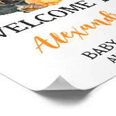 Poster Orange Little Boo Ghost Baby shower Bienvenue (Coin)