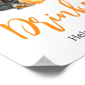 Poster Orange Little Boo Ghost Baby shower Boissons (Coin)