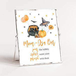 Poster Orange Little Boo Ghost Baby shower Mom Osa Bar