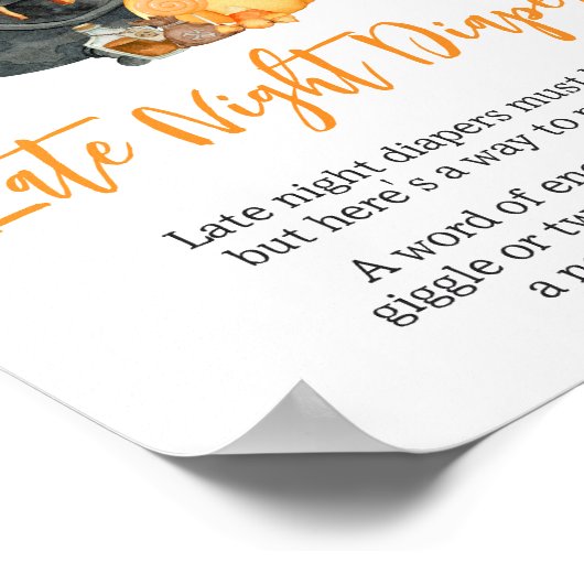 Poster Orange Little Boo Ghost Late Night Diapos (Coin)