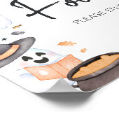 Poster Orange Little Boo Halloween Baby shower (Coin)