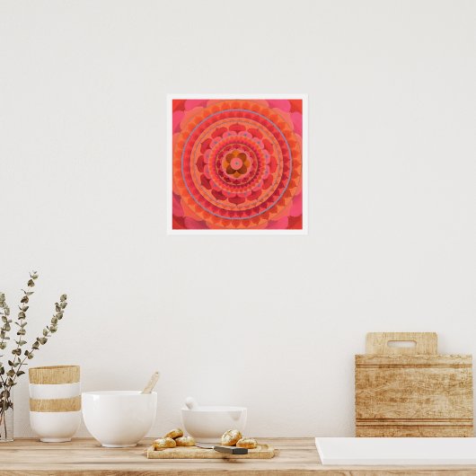Poster Orange Mandala (Cuisine)