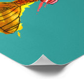 Poster Orange mignon art original poisson rouge (Coin)