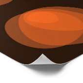 Poster Orange, moderne, cool, fleurs abstraites tendance (Coin)