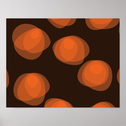 Poster Orange, moderne, cool, fleurs abstraites tendance (Devant)