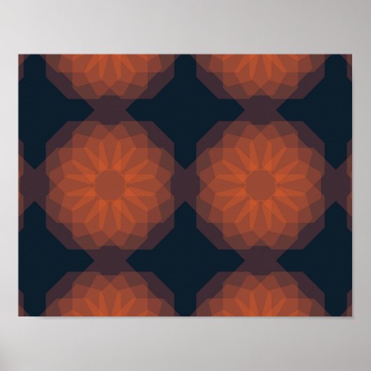 Poster Orange, moderne et géométrique abstraction des fle (Devant)