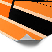 Poster Orange Noir Beige Mi-Siècle moderne Look Art (Coin)